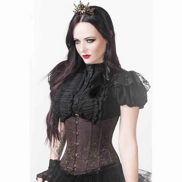 Chocolate Brocade Underbust Corset