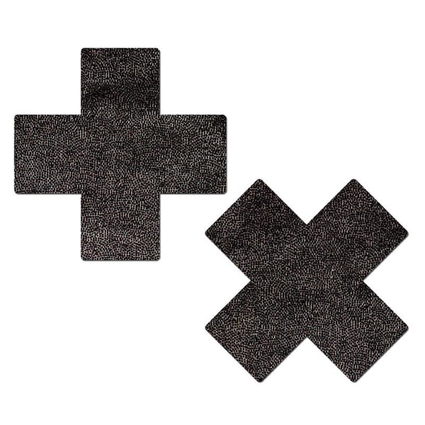 XX Liquid Black Cross Nipple Pasties