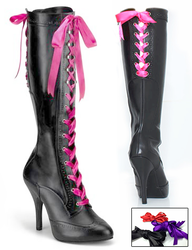 Ribbon Lace-ups Knee-High Boot